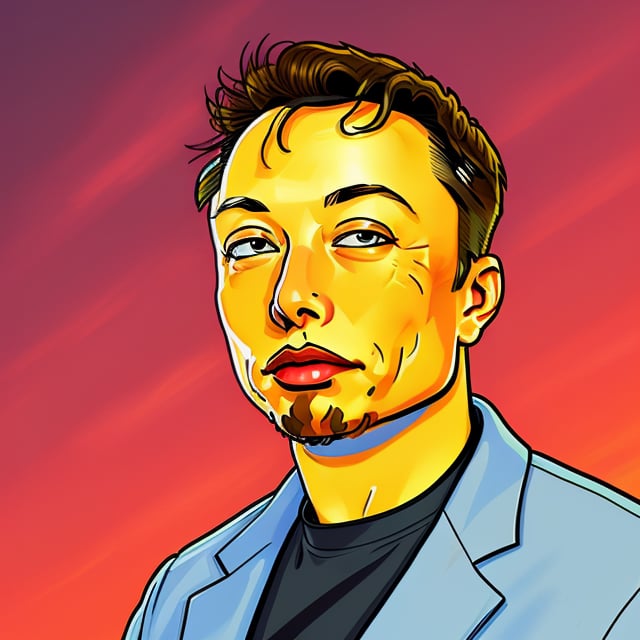 photo of simpsoned elon musk,  portrait by user_641251279129178622 on Tensor.Art