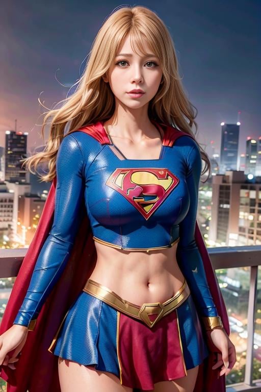 <lora:betterCuteAsian03:0.3>, woman posing for a photo,(wearing supergirl_cosplay_outfit:1.3),crop_top,good hand,4k, high-res, masterpiece, best quality, head:1.3,((Hasselblad photography)), finely detailed skin, sharp focus, (cinematic lighting), collarbone, night, soft lighting, dynamic angle, [:(detailed face:1.2):0.2],(((5 stars hotel))), outside,    <lora:supergirl_cosplay_outfit:0.5>