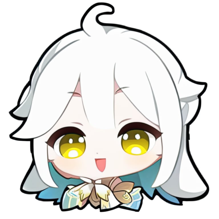 1 girl, Emote Chibi, charming, white background <lora:Emote_ChibiSoraXL:0.9>