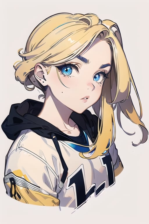 masterpiece, {best quality},beautiful detailed eyes, finely detailed, {blonde hair},streetwear,kawacy,illustration,line art
