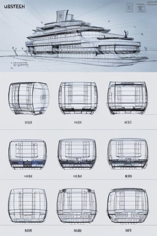 (((sketch))), master designer, pencil speed drawing works, ((user manual, sketch:1.5)), Parts Description, (detailed explanation and description, text, production drawing), documentation, Design Process, high-tech, super factory design product, monochrome,