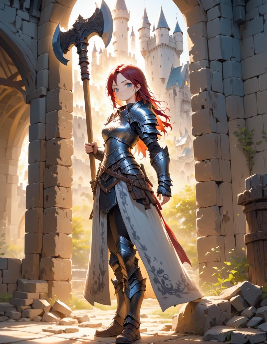 girl,  standing,  holding axe by Sol Eternelle on Tensor.Art