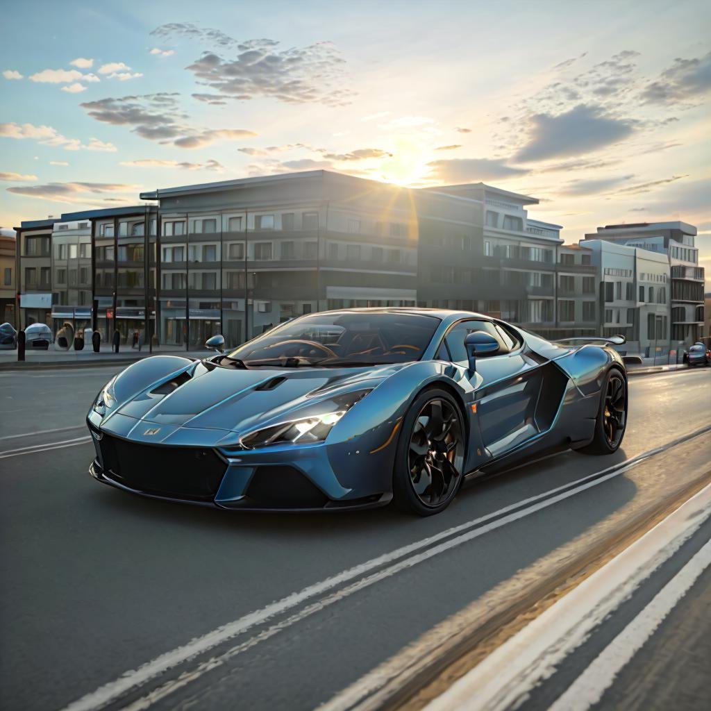 masterpiece, (photorealistic:1.4)Wide angle Environmental shot , speeding through a busy city, futuristic hypercar , low angle , side profile , motion blur <lora:hypercars-10:1>