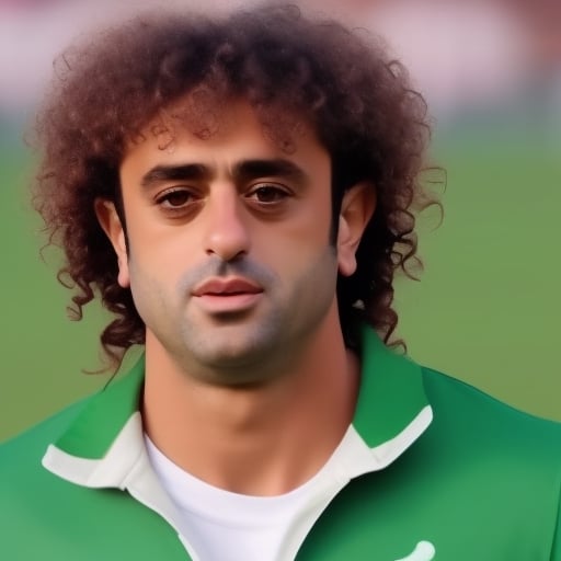 portrait of atar person, close up,youg boy 25 years, with football club green color shirt, curly hair, Full details of the hair, Focus and sharpness of the hair, Hyper realistic, ultra detailed, Front facing, ultra face detailed, ultra accurate detailed, with long brown hair, hyperrealistic, artwork_(digital), detailed digital 3d art, hyperrealistic, detailed, beautiful art uhd 4k, shot with xlr camera, raw photo,
length with a 1.2 aperture. 4k 
