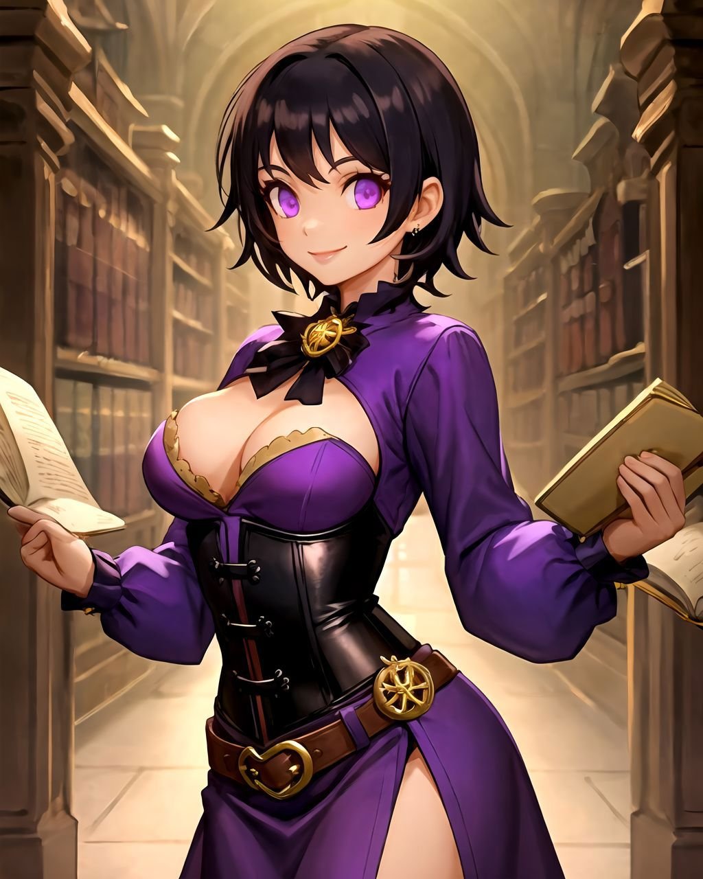 cowboy shot,  black hair,  short hair by Idkanymore50 on Tensor.Art