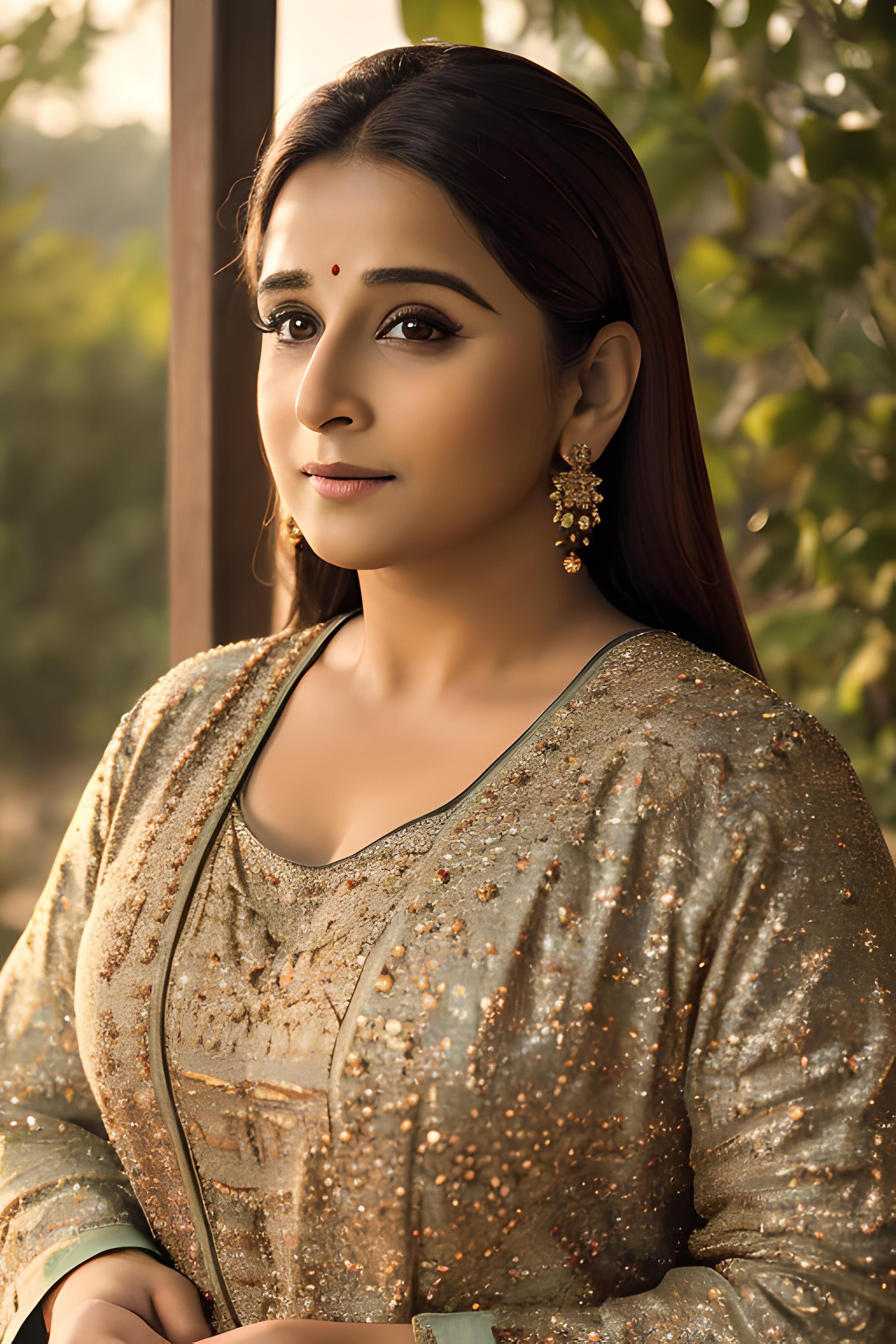 (best quality, masterpiece, detailed, realistic, photo-realistic, 35mm film, HDR, 4k,  sharp focus, 8mm film grain, Highres:1.3), full body, Indian, 1girl, focusing on camera, leaning, detailed masculine, realistic body, detailed eyes, detailed face, ultra high details, masterpiece , perfect eyes,  outdoors,  large breasts, portrait, full body, looking at viewer, vidyabalan, vidya balan, aged down, light skin,<lora:Vidya Balan:0.6>