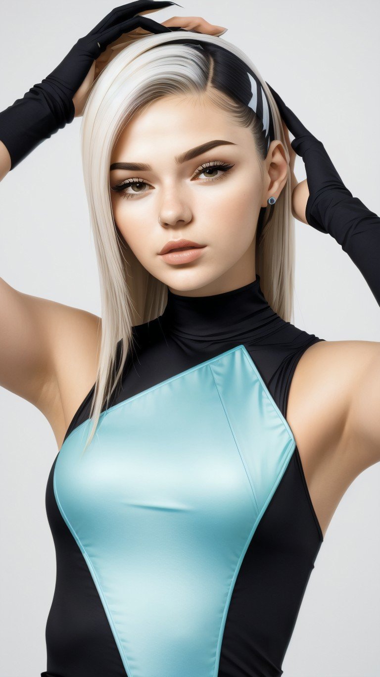 (geometric design, sharp angles, bold colors, clean lines:1.15), <lora:sd15_GeorgiaEllenwood_locon_24_v1:.9> GeorgiaEllenwood, focus on eyes, close up on face, hair styled as Straight Curved Bangs,