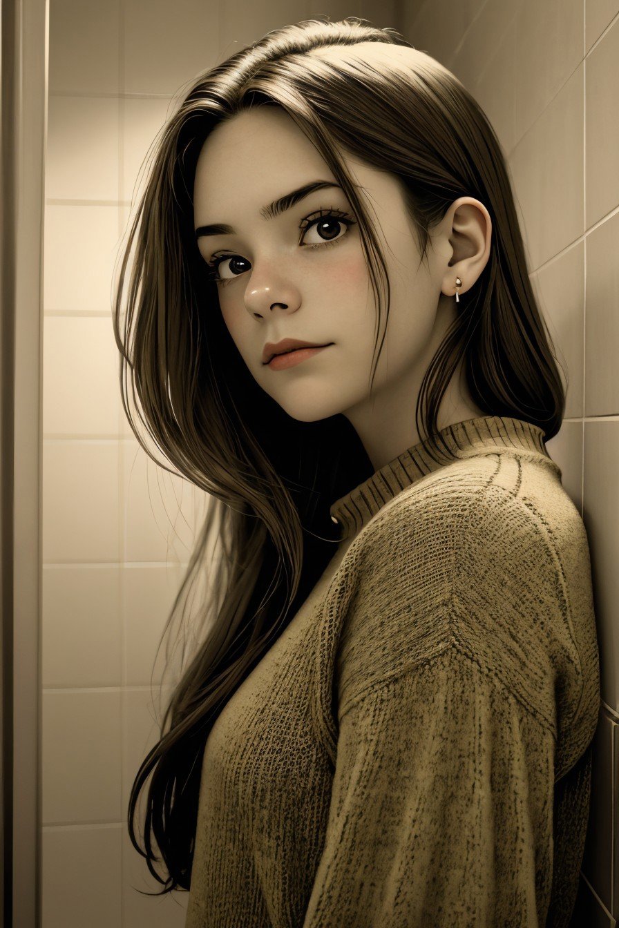 of MakenzieRaine,  she is wearing pullover ,  her hair is styled as textured pixie by demoran on Tensor.Art
