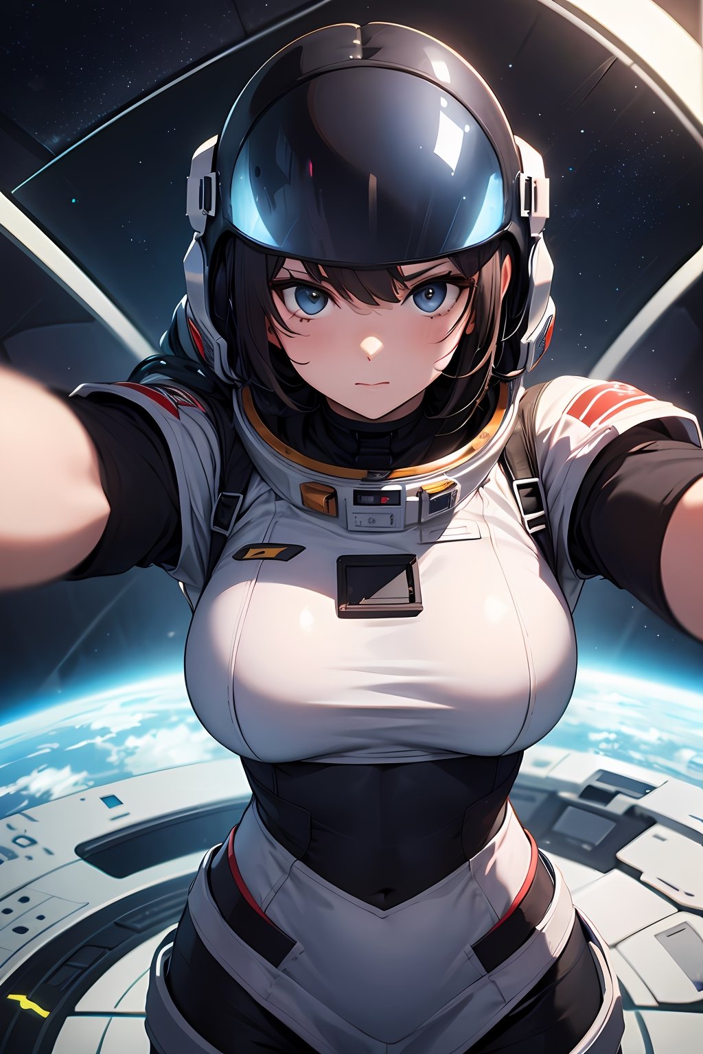 (absurdres, highres, ultra detailed, high resolution: 1.1)
BREAK
1 girl, solo, medium breasts,
BREAK
astronaut costume, helmet,
BREAK
dynamic pose, cinematic composition, sci-fi, space, in spaceship, zero-gravity,
BREAK
nice hands,  perfect hands,