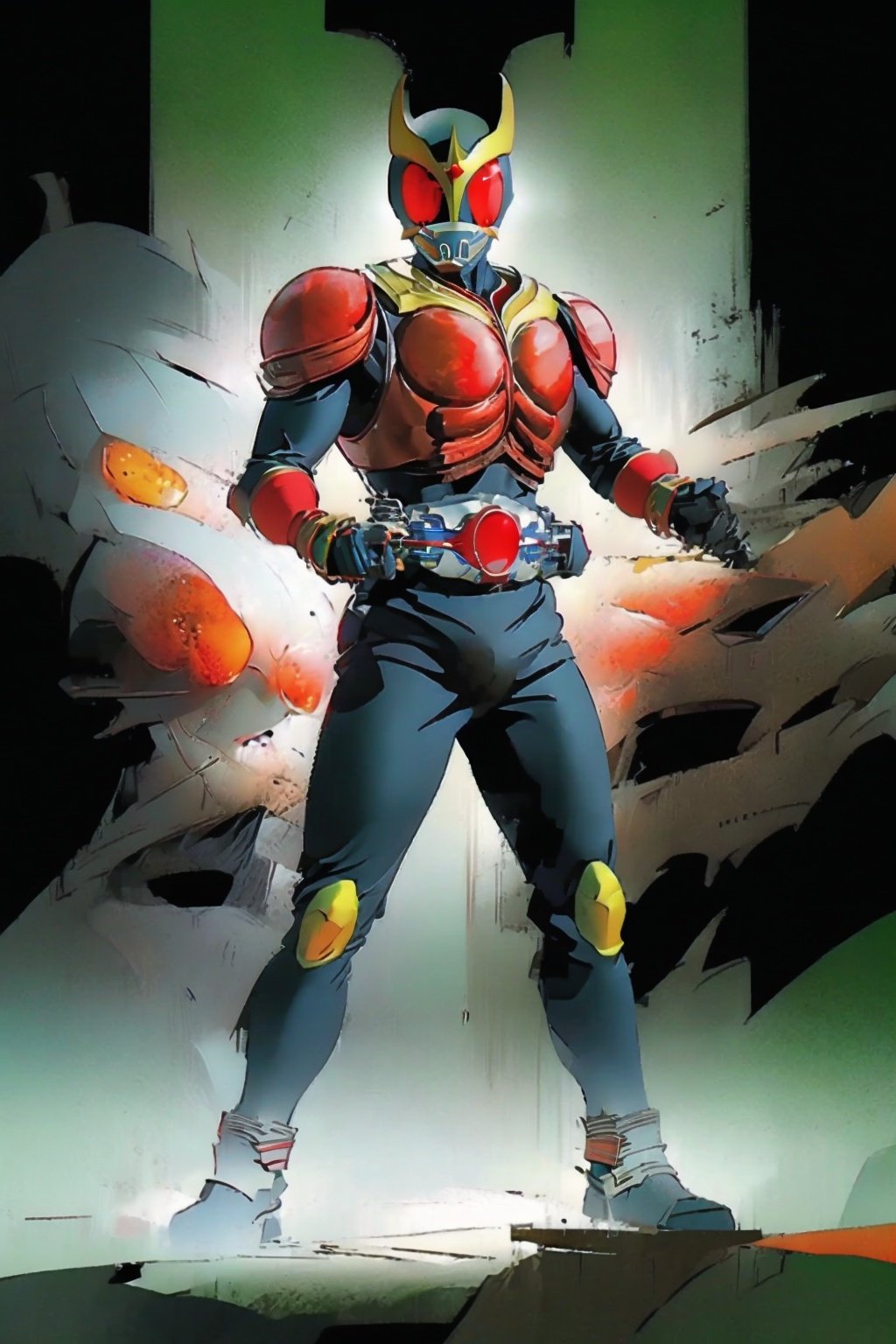 Mighty Form,kuuga,Fighting posture,from side