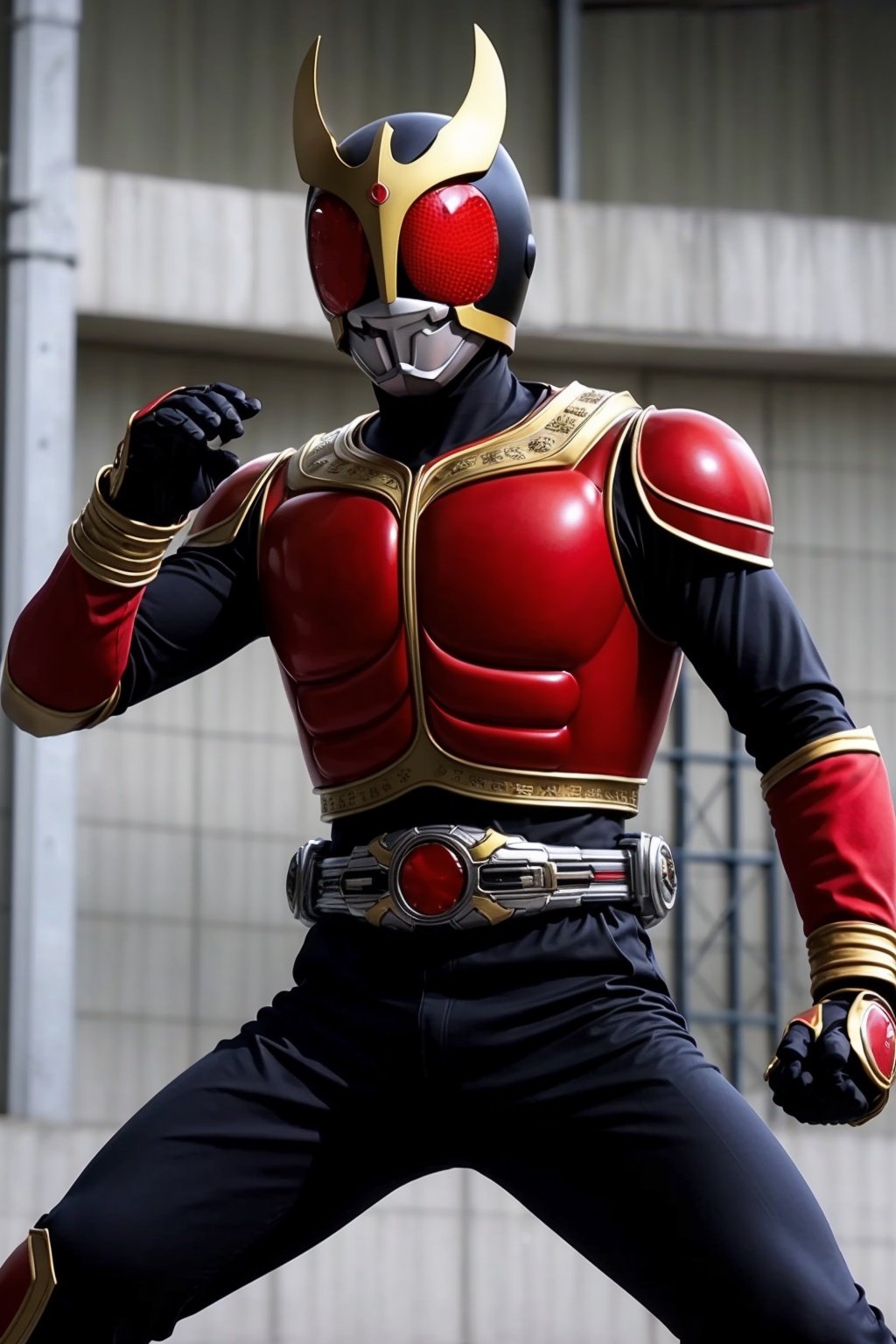 a boy,Fighting posture,belt-Kuuga,