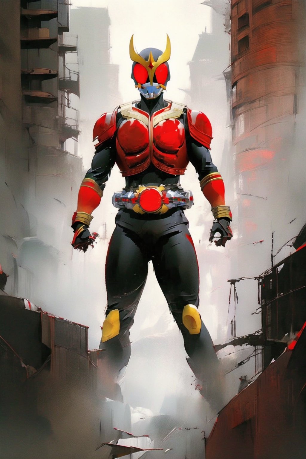 Mighty Form,kuuga,skyscrapers,Fighting posture,