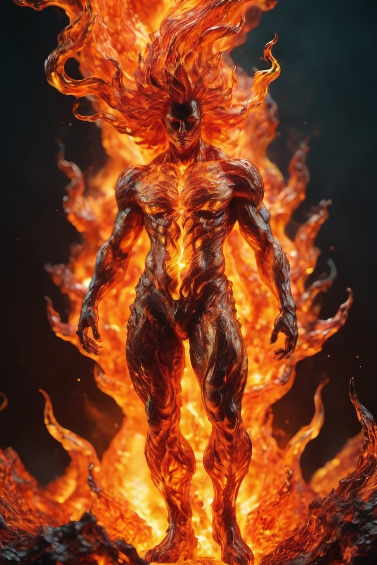 Full body shot,  a detailed Molten fire Elemental by Pixel on Tensor.Art
