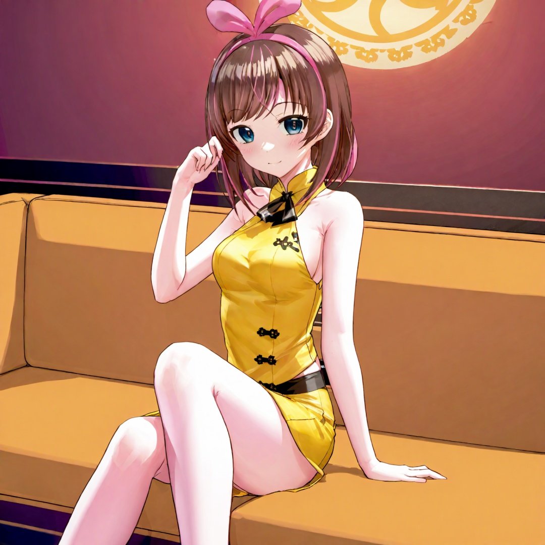Kizuna AI,  1girl,  [[pink hairband]] by 超市里扫货 on Tensor.Art