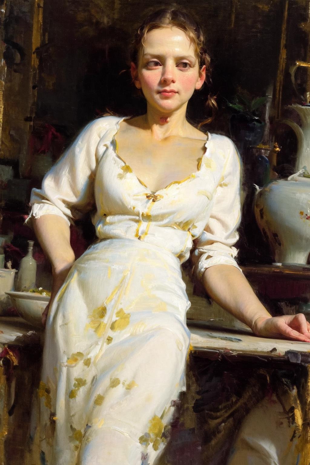 masterpiece, best quality, highres, 1girl <lora:classic_oil_painting:1>