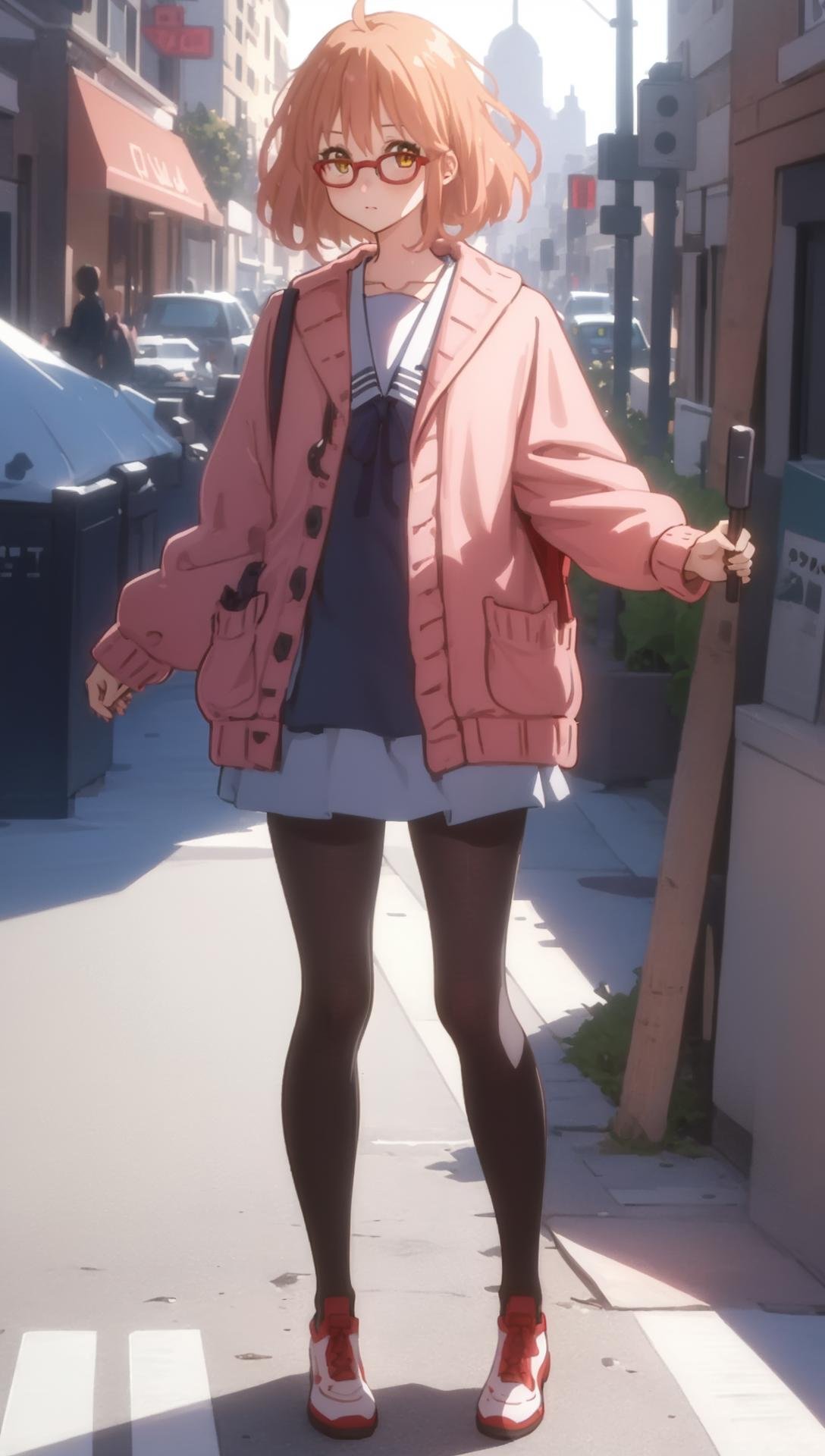 ((((ultra illustrated style:1.0)))),best quality,best animated,masterpiece,ray tracing, global illumination,Winter clothes,1girl, solo,standing, looking at viewer,full body,outdoors,  <lora:Kuriyama Mirai Winter clothes_01:1>