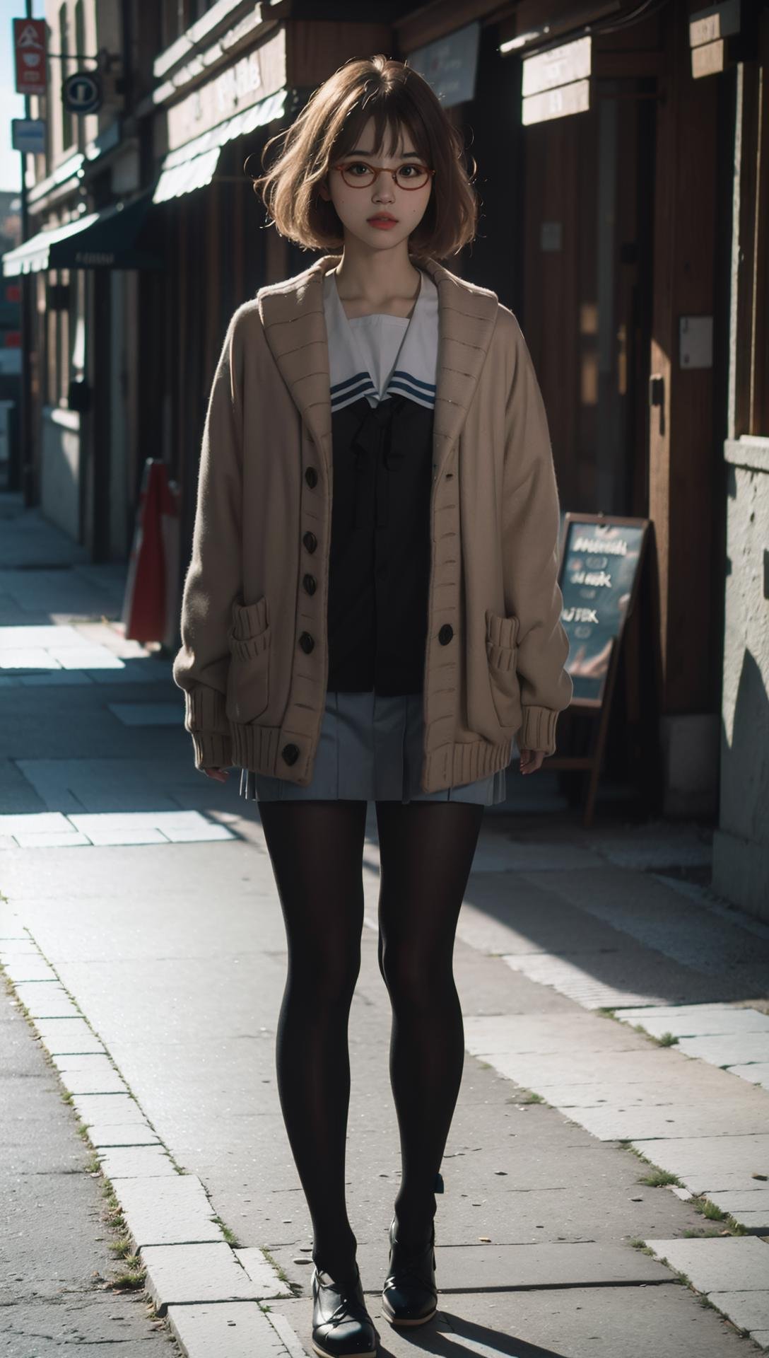 (8k, RAW photo, best quality, masterpiece:1.2), (realistic, photo-realistic:1.37), ultra highres, depth of field, chromatic aberration, caustics, Broad lighting, natural shading,Fujifilm XT3,masterpiece,ultra detailed,Winter clothes,1girl, solo,standing, looking at viewer,full body,outdoors,  <lora:Kuriyama Mirai Winter clothes_01:0.9>