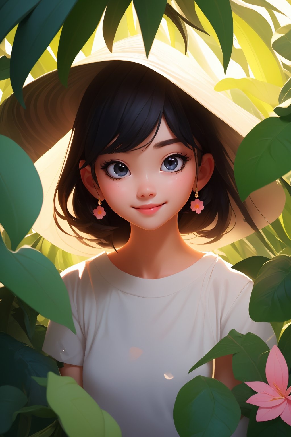 Closed lips, cute smile, (masterpiece:1.3), (best quality:1.3), asian girl, (kawaii background:1.3),(extremely detailed fine touch:1.3),(hard light, studio light, light rays, dappled light, reflection, shadows, ray tracing:1),

