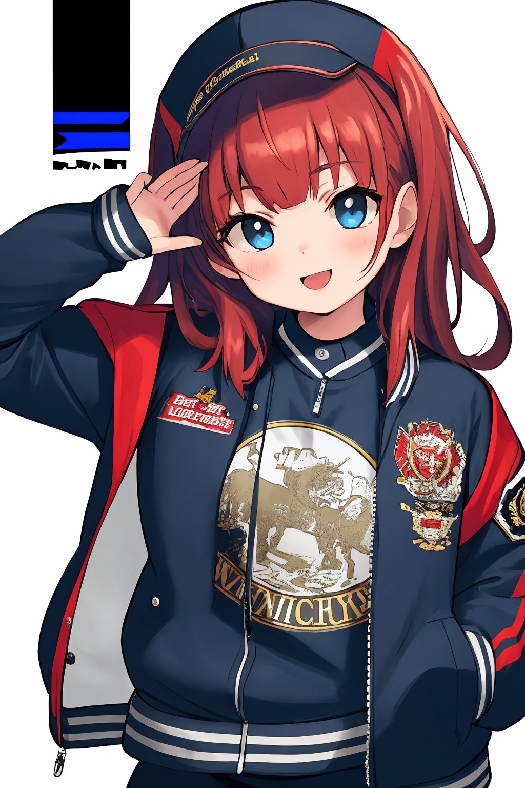 (best quality:1.2), (hyper detailed), 

 girl,letterman jacket,, masterpiece, best quality,