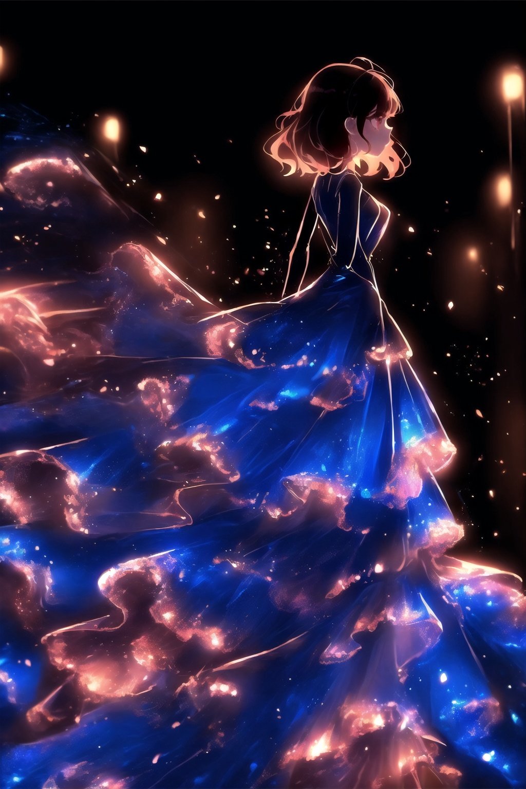 a girl,dress,<lora:星空群:0.9>,