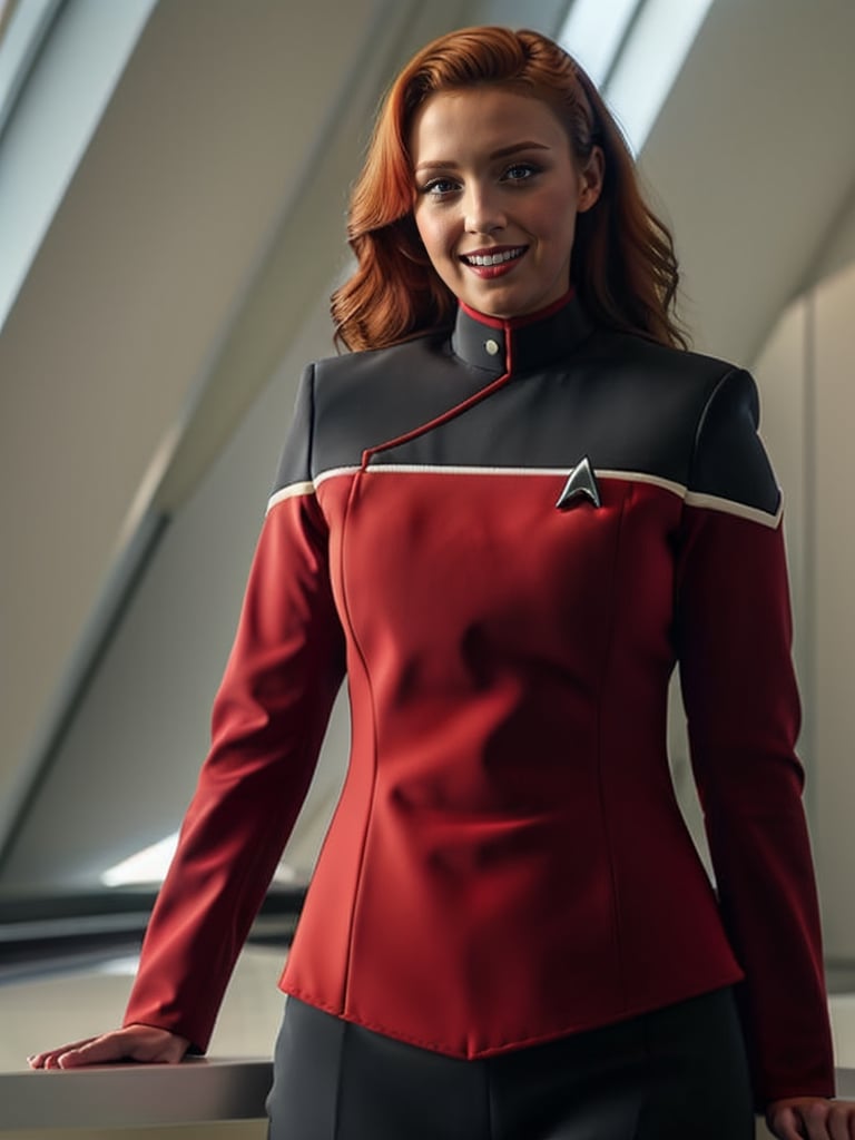 woman in red sttldunf uniform