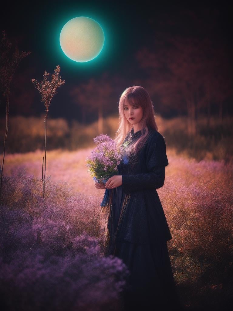spring flowers and Dwarf Planet Makemake in background,  Paper,  Grace by couldnt_find_good_name on Tensor.Art