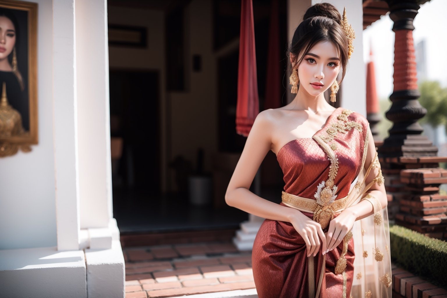 Beautiful Female,Long Thai Dress