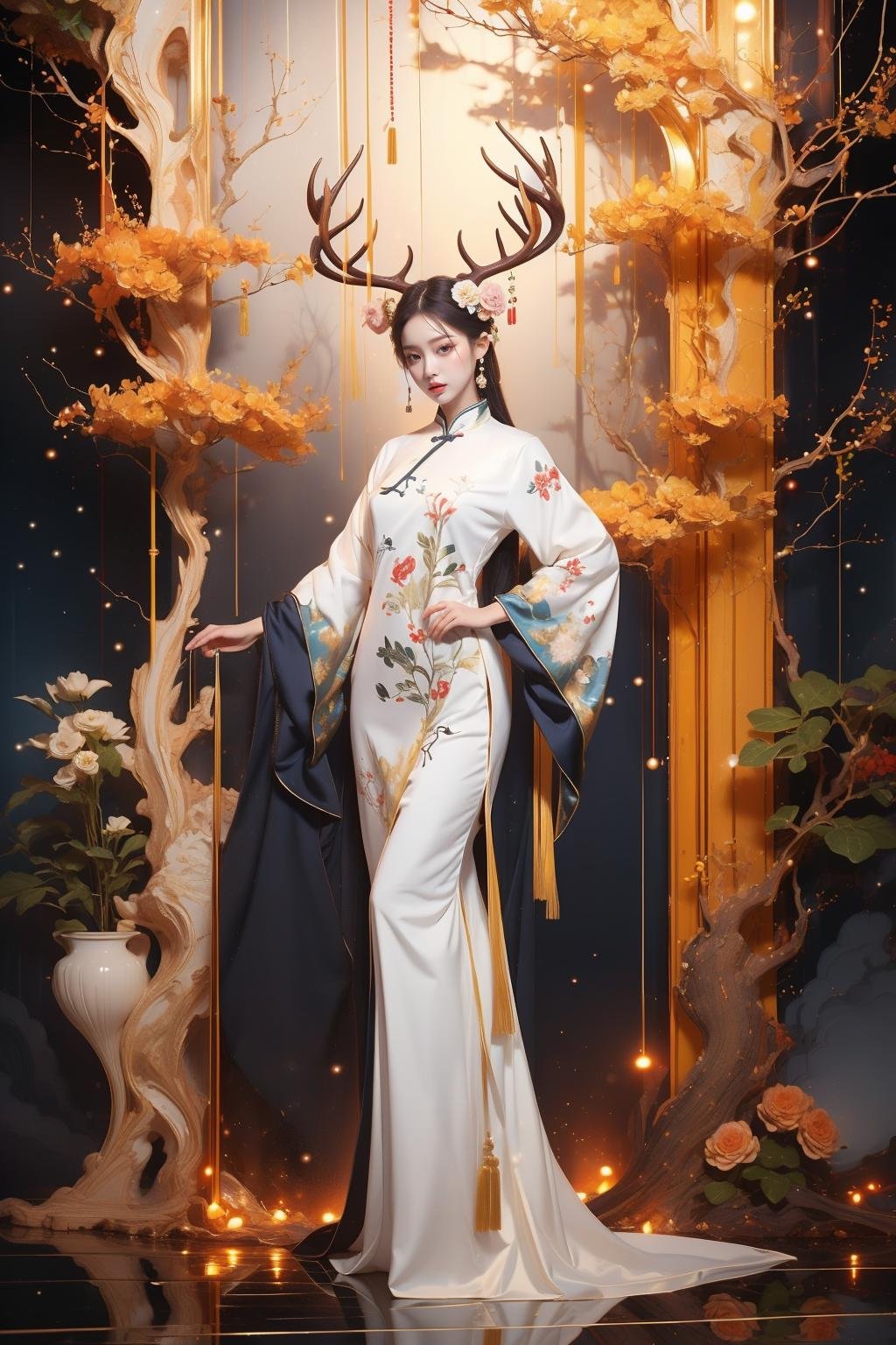 1girl,  chinese clothing,  flower by Ttan on Tensor.Art