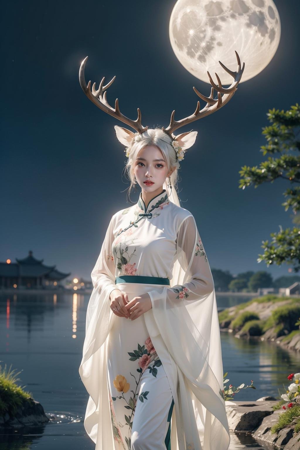 1girl,  chinese clothing,  flower by Ttan on Tensor.Art