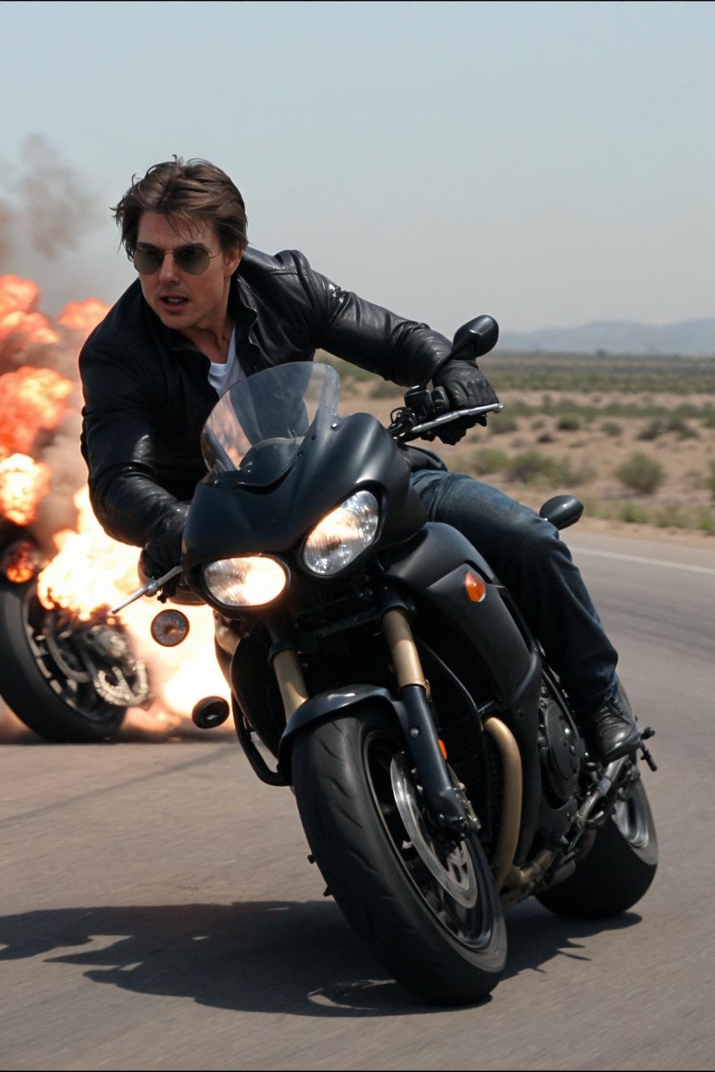 Tom Cruise,Mission Impossible,explosion,chasing motorbike