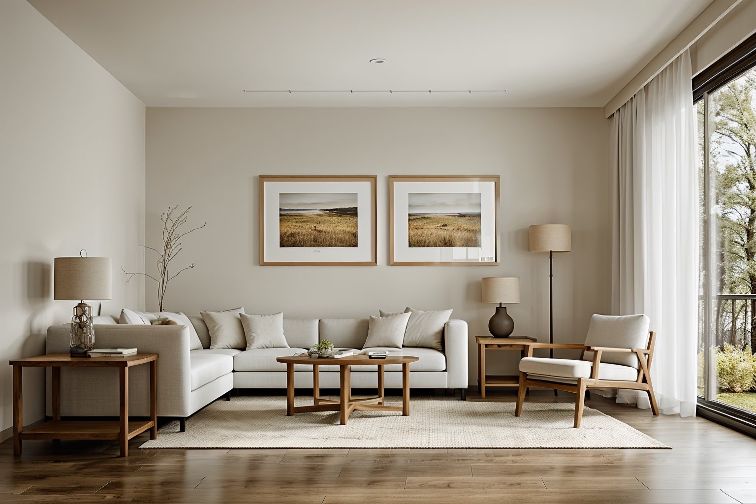 RAW photo, wabisabi livingroom interior, wabisabi interior style,
sofa, armchair, table, rug, wood floor, drapes,glass window,  exposured wood ceiling, stucco wall,  television, cabinet, flower vase, picture frames, celling fan,
natural light, softlight,
 8k uhd, dslr, soft lighting, high quality, film grain, Fujifilm XT3 ,