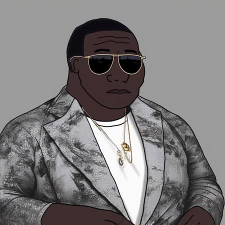 <lora:wojak_big:1>, Biggie Smalls, wojak