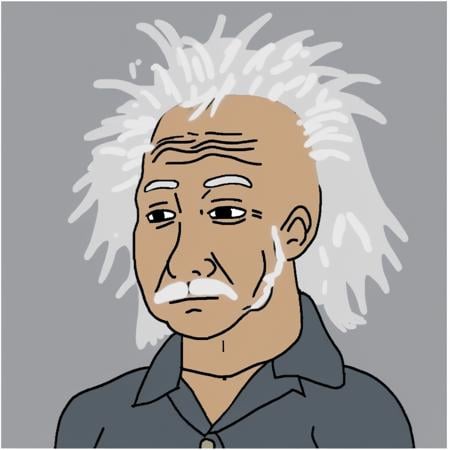 <lora:wojak_big:1>, Albert Einstein, wojak