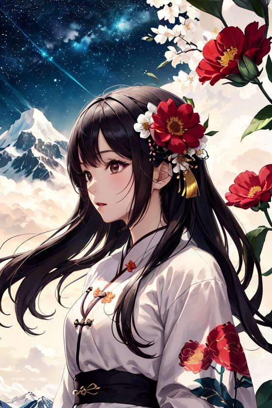 1girl,  solo,  black hair by HXZ-海玄子 on Tensor.Art