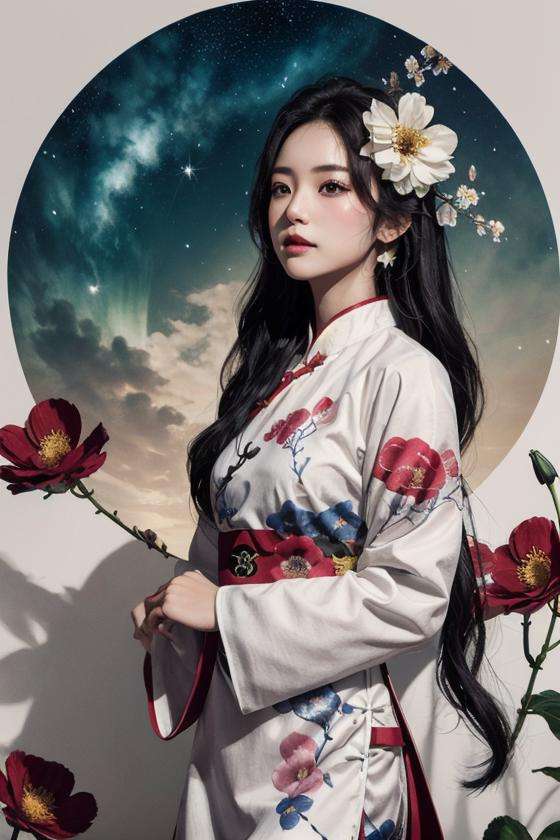 1girl,  solo,  black hair by HXZ-海玄子 on Tensor.Art
