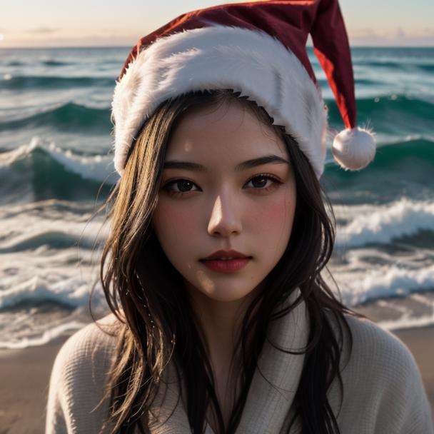 1girl,  solo,  santa hat by HXZ-海玄子 on Tensor.Art