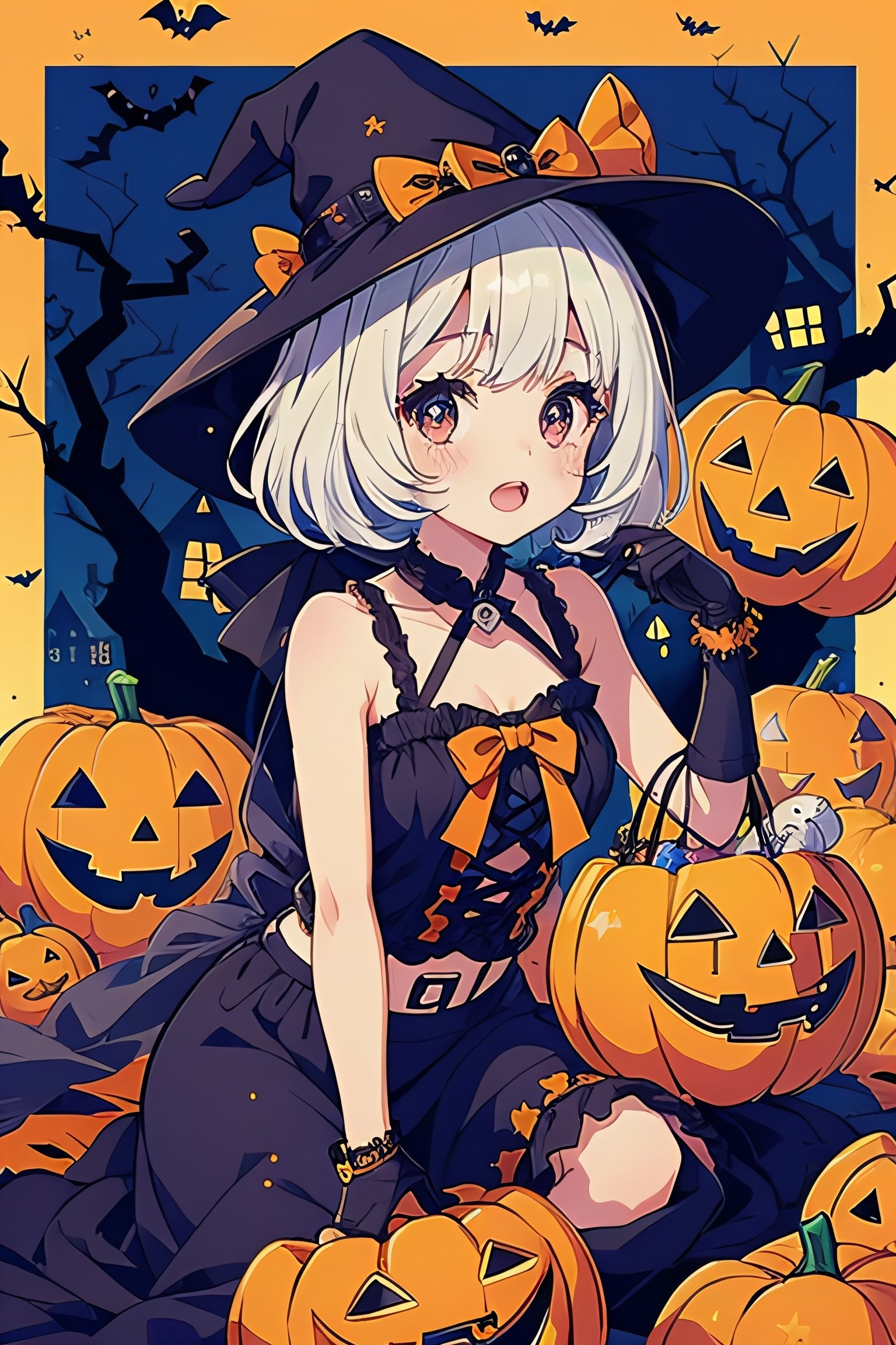 1girl, halloween style, chubi girl