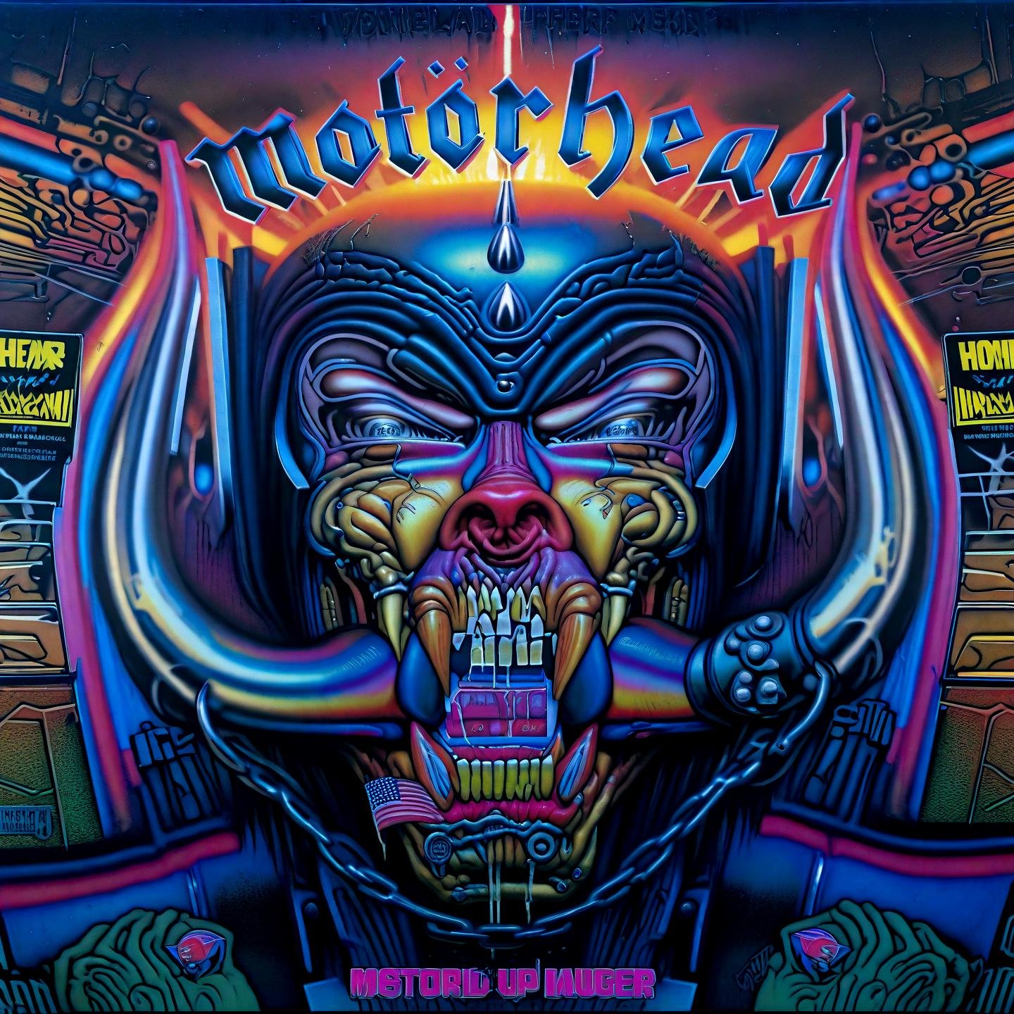 Album Cover Art close up cyberpunk style,  motörhead_cover,  record cover by DennisSchöneberg on Tensor.Art