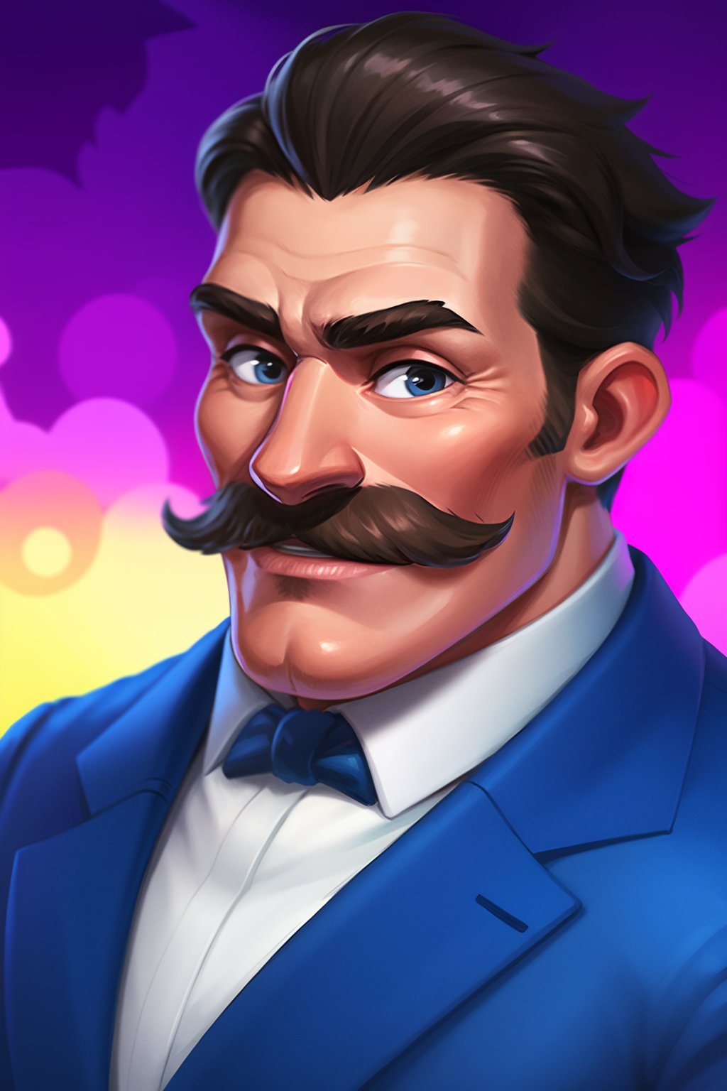 2Dcartoon,  remove noise,  Masterpice,  best quality,  high resolution,  extremely detailed 8k wallpaper,  very clear,  English man,  60 years old!,  with a mustache,  in a business suit,<lora:EMS-64453-EMS:0.900000>