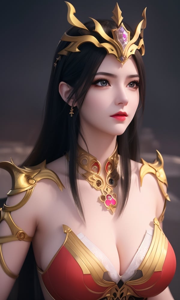 (,1girl, ,best quality, )<lora:DA_彩鳞-女王-斗破苍穹:0.6>, ,masterpiece, fantasy, realistic,science fiction,mole, ultra realistic 8k cg, ,tamari \(flawless\),  large breasts ,castle,       upper body, (),