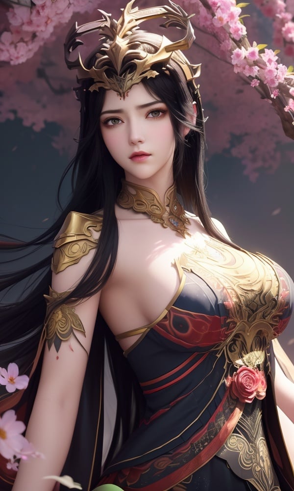 (,1girl, ,best quality, )<lora:DA_彩鳞-女王-斗破苍穹:0.6>, ,,anime,(masterpiece, top quality, best quality, official art, beautiful and aesthetic:1.2), (1girl)	,large breasts, upper body,extreme detailed,(fractal art:1.3),colorful, flowers ,highest detailed,(by Jeremy Lipking)    upper body, (),