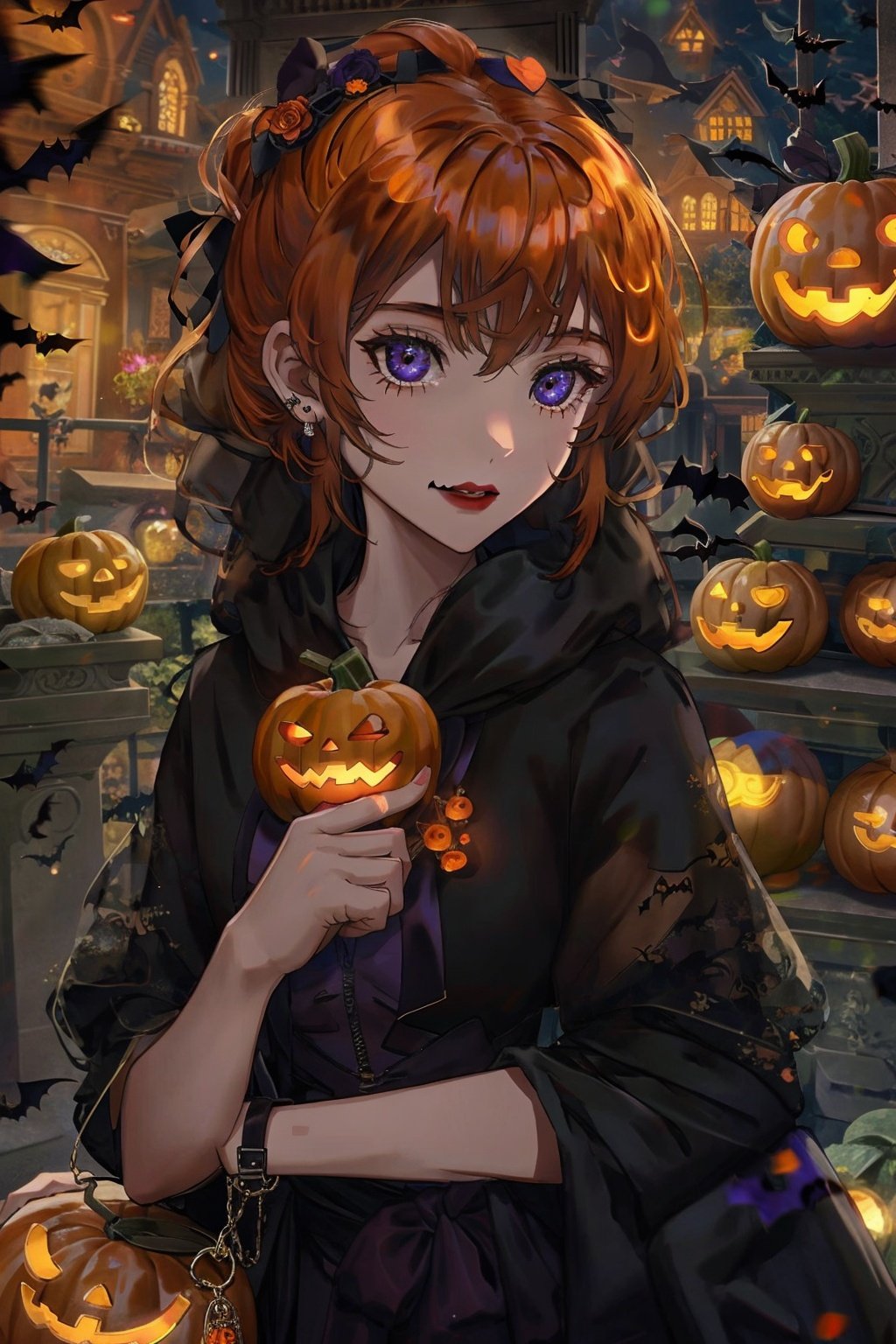 1girl,  Halloween,  jack-o'-lantern by 蔚蓝Blue on Tensor.Art