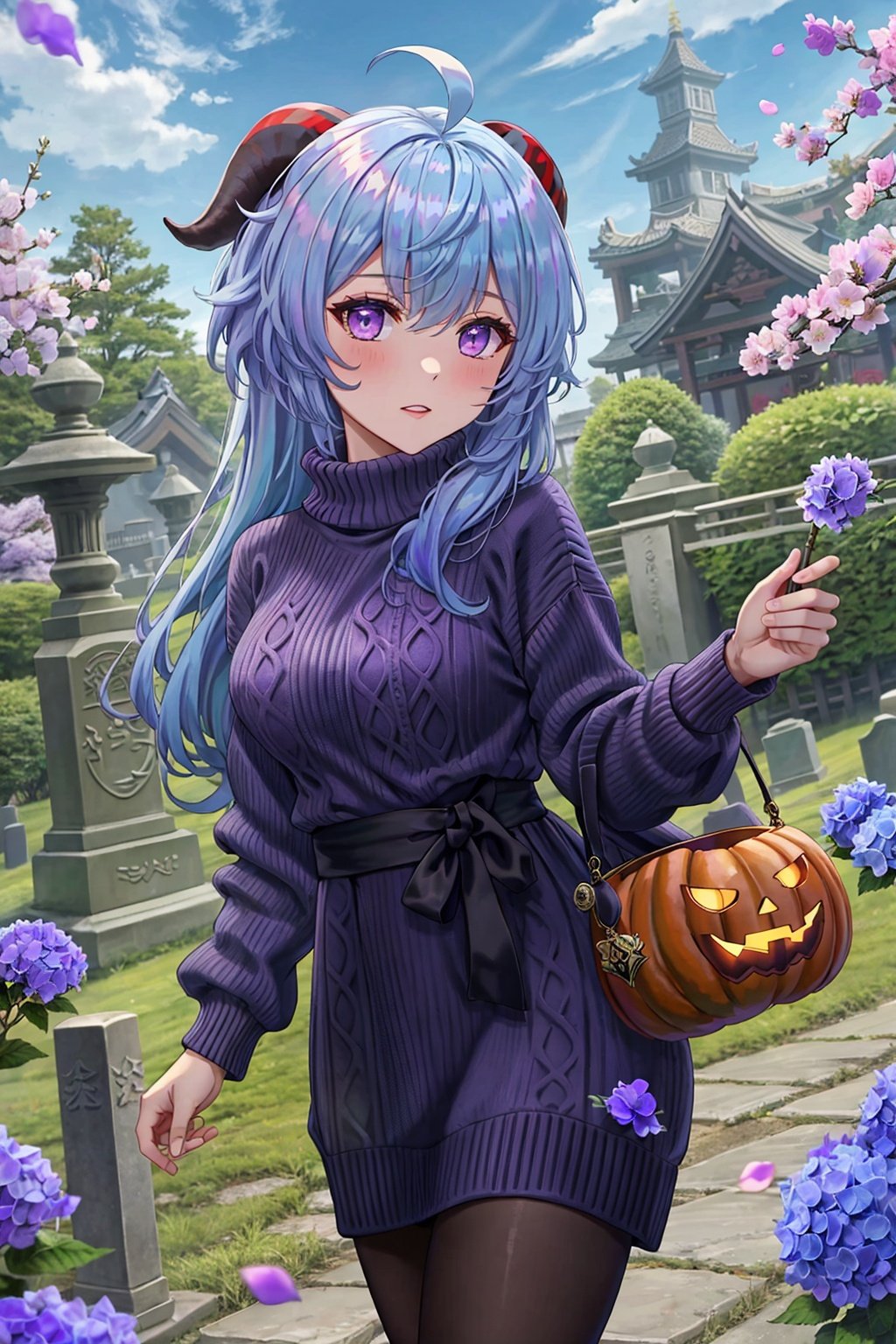Halloween,  jack-o'-lantern,  bat by 蔚蓝Blue on Tensor.Art