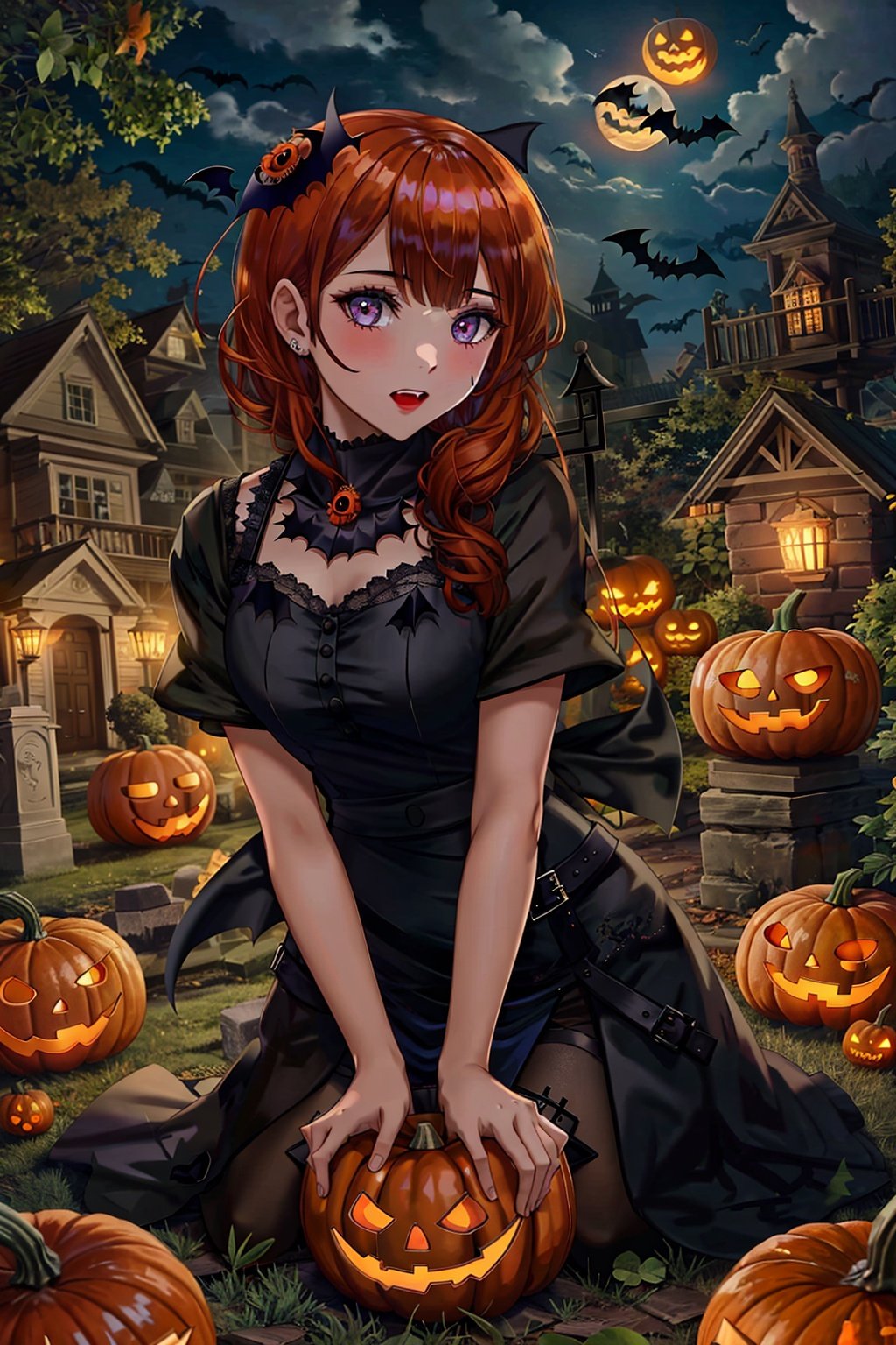 1girl,  Halloween,  jack-o'-lantern by 蔚蓝Blue on Tensor.Art