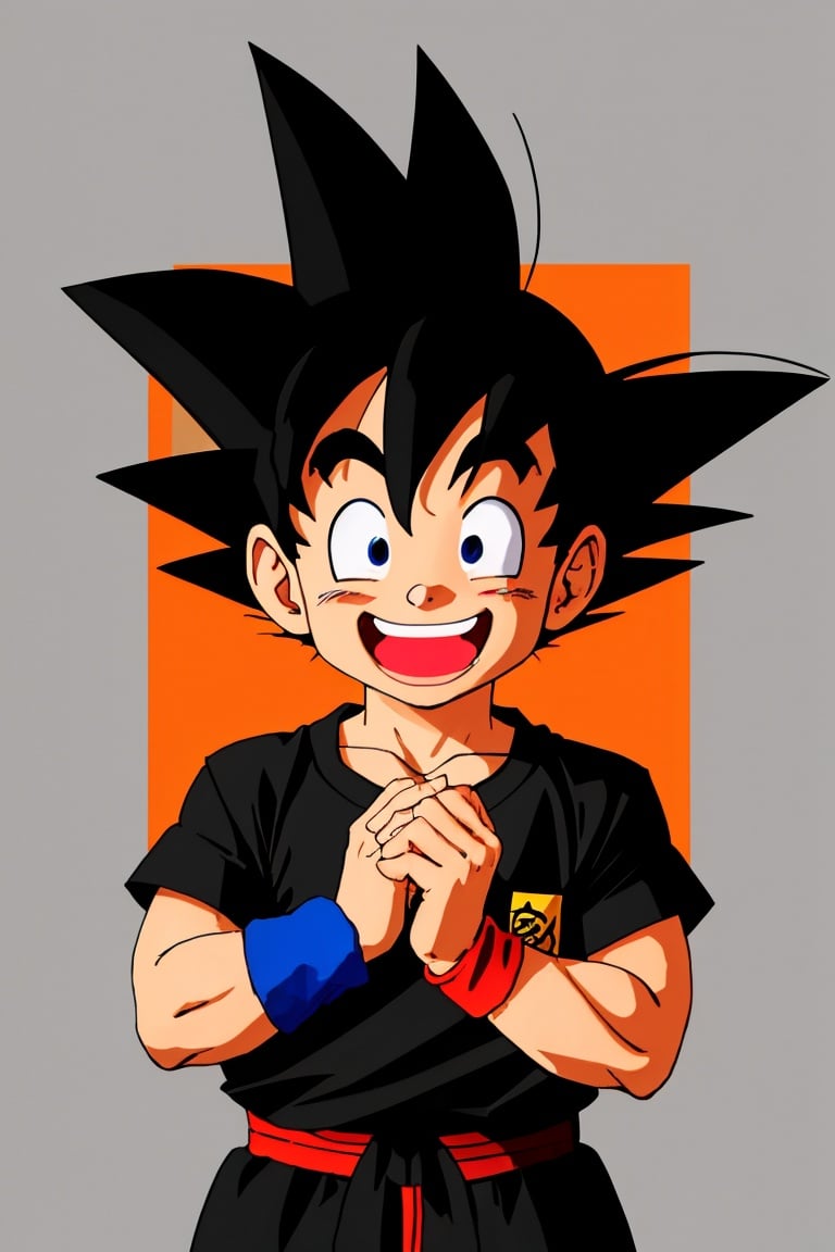 wristband,  black eyes,  son goku by 蔚蓝Blue on Tensor.Art