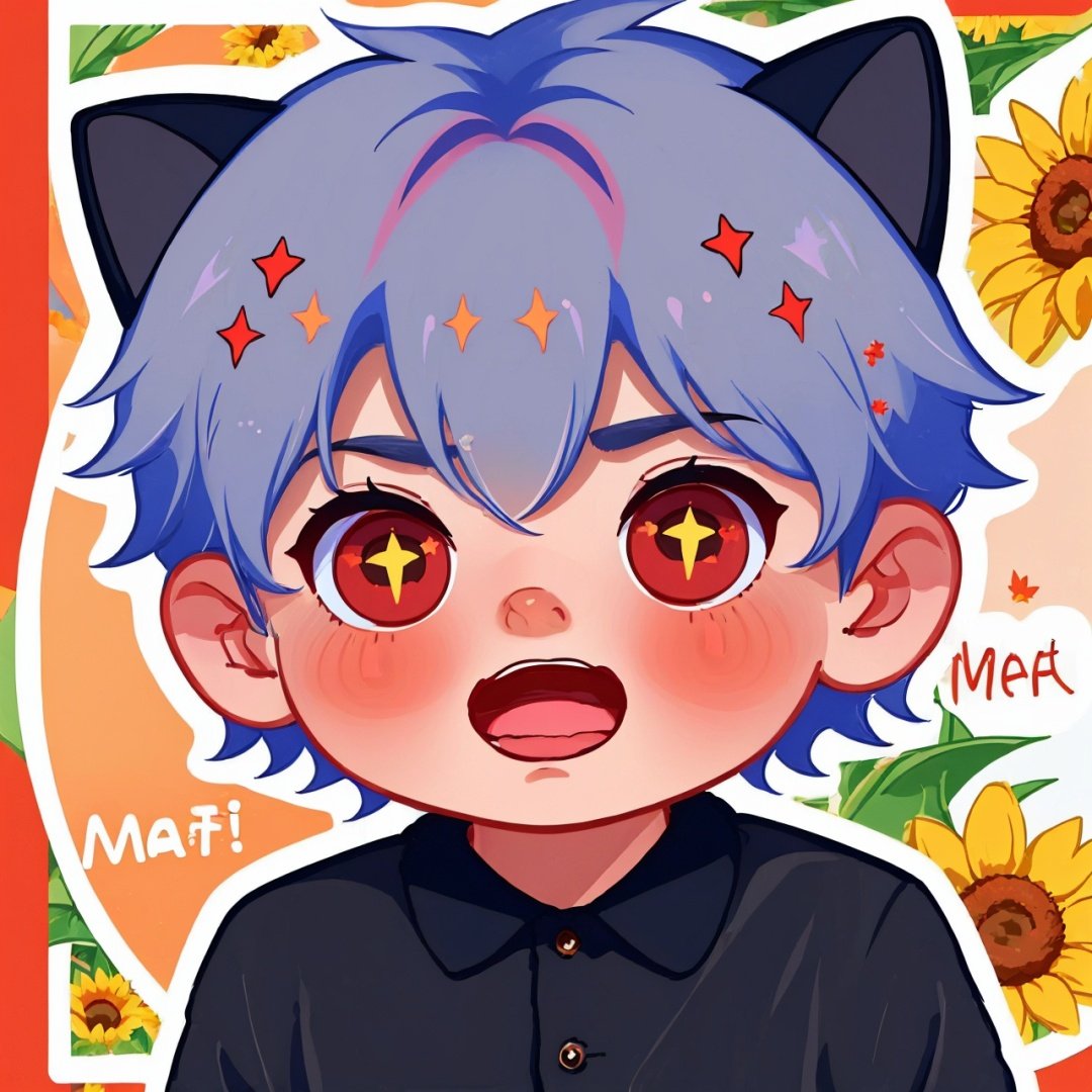 (Color hair: 1.5),  Cat ears,  (Boys: 1.5) by 蔚蓝Blue on Tensor.Art