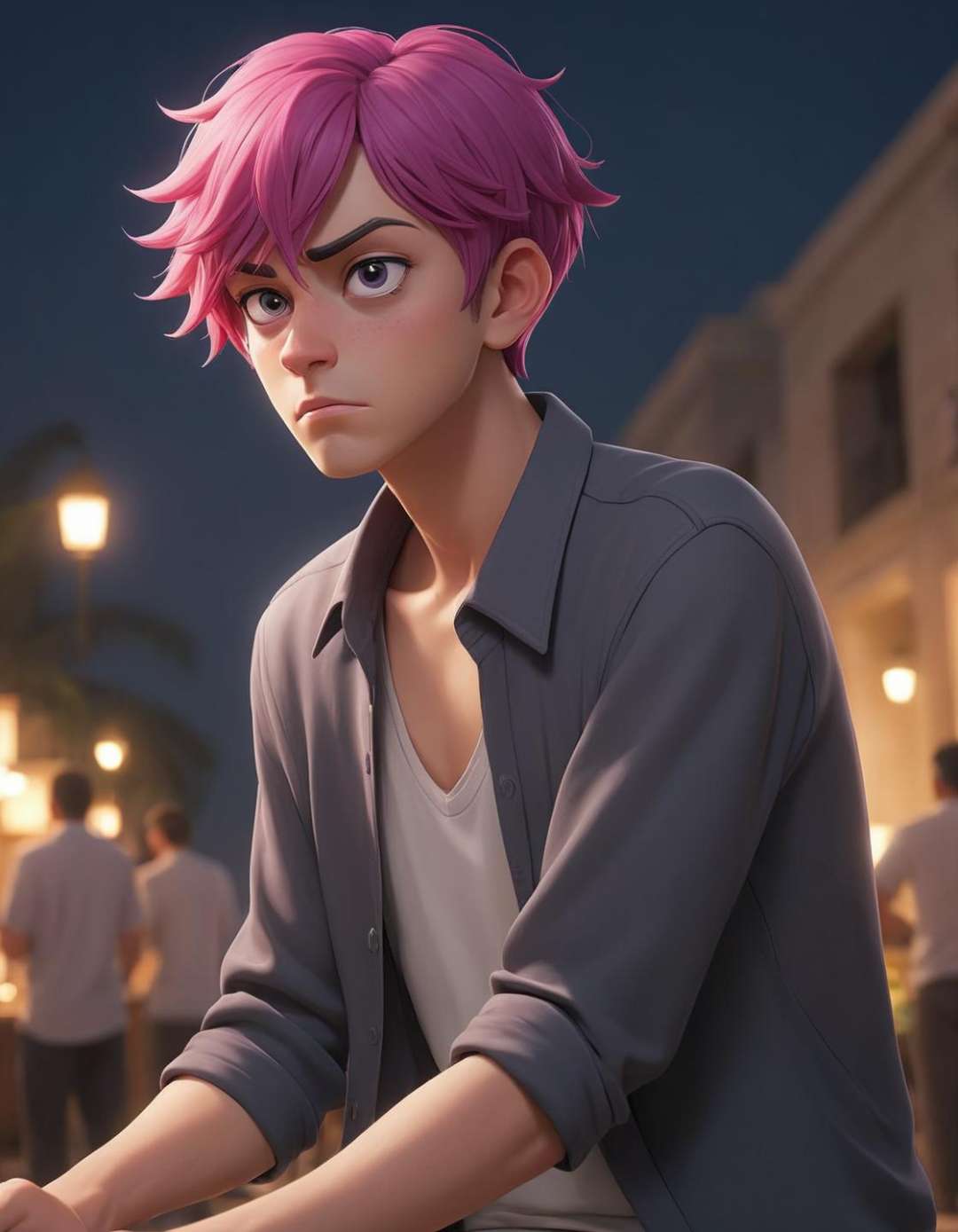 anime niji illustration ,  confused,  looking around scared by 乐乐乐 on Tensor.Art