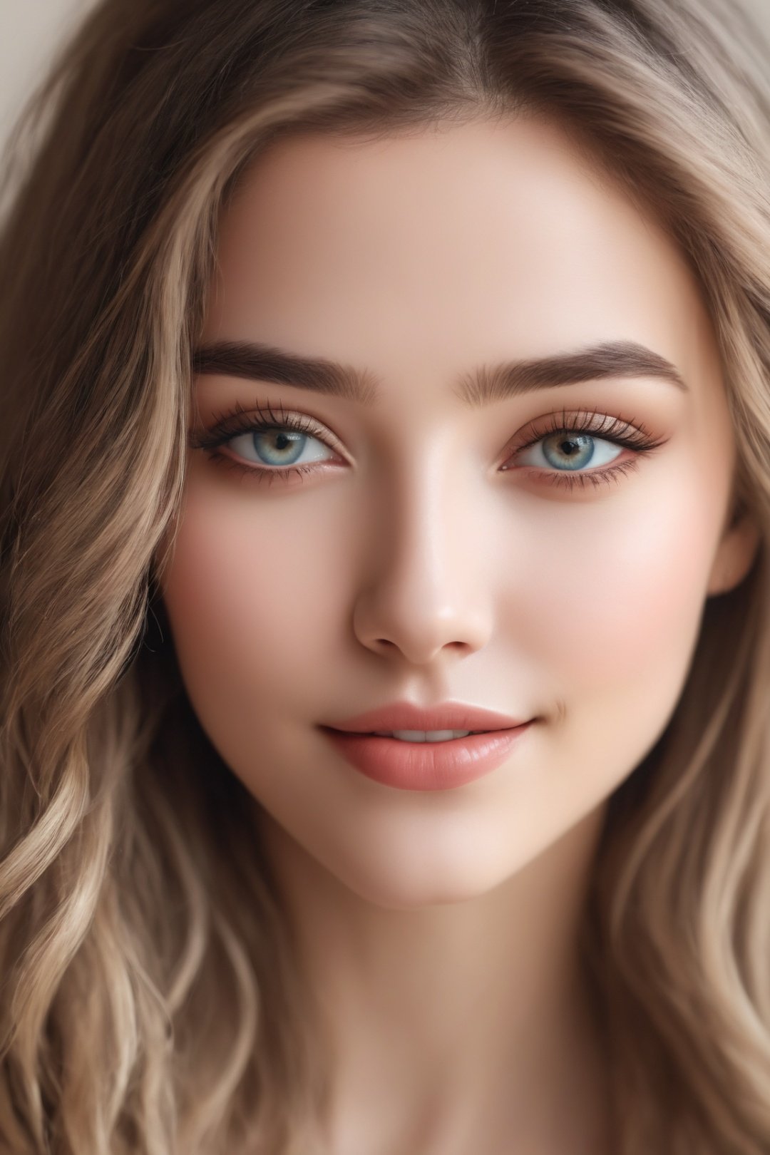 (best quality,ultra-detailed),beautiful detailed eyes,beautiful detailed lips,(realistic,photorealistic:1.37),cute smile,portrait,lovely expression,soft lighting,subtle color palette,delicate brushwork,professional