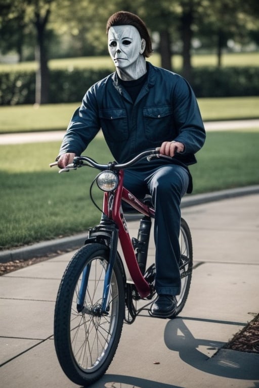 Michael Myers ,  riding a bike by Static-zZz on Tensor.Art