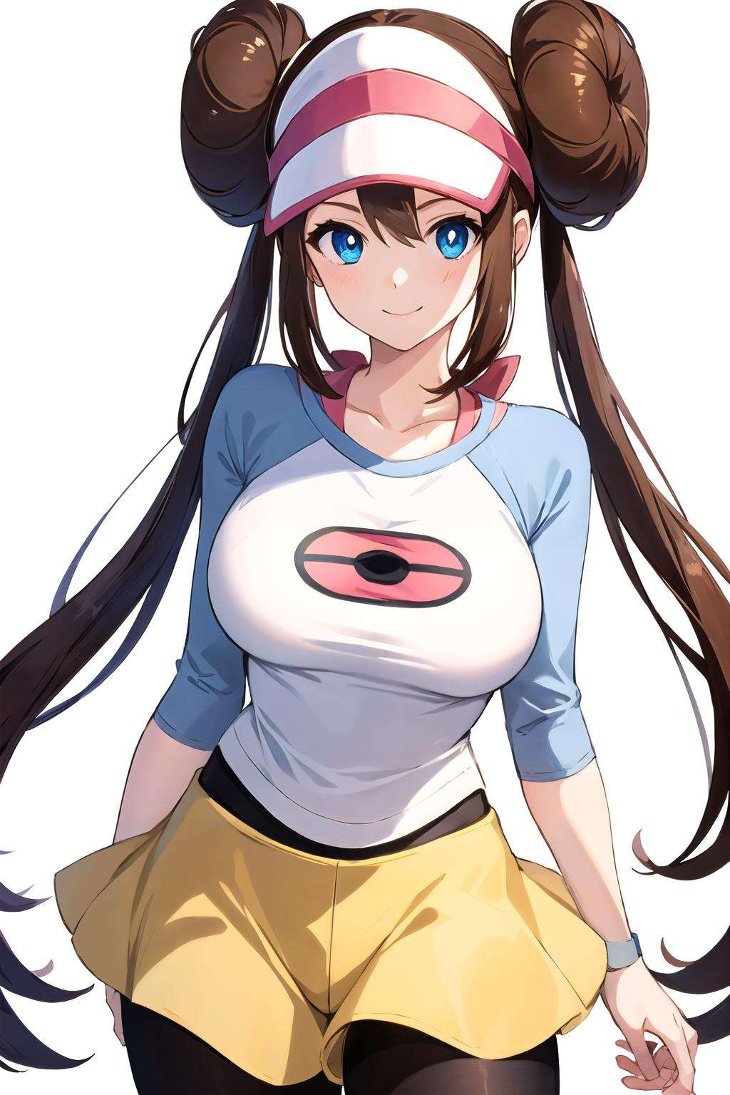 rosa pokemon,  blue eyes,  simple background by Goofy Ai on Tensor.Art